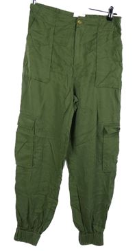 Dámské khaki cargo cuff kalhoty Savida