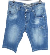 Pánské modré šisované riflové kraťasy Smith & Jones vel. 36