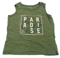 Khaki crop top s nápisem Primark