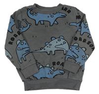 Šedá mikina s dinosaury F&F