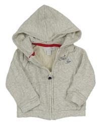 Šedá propínací mikina s lodičkami a kapucí The Little White Company 