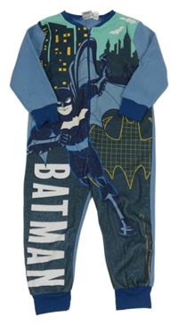 Modro-zelený fleecový overal s Batmanem 