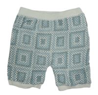 Modro-bílé kostkované pletené kraťasy F&F