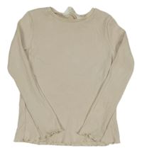 Smetanové žebrované triko H&M