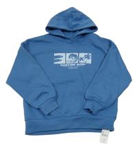 Nové - Modrá mikina s potiskem a kapucí Dunnes