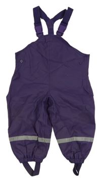 Fialové nepromokavé podšité lacláče s proužkem