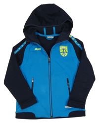 Modro-černá thermo propínací mikina s potiskem a kapucí jako 