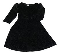 Černé třpytivé sametové šaty Dopodopo