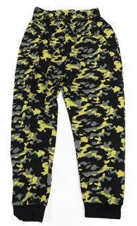 Černo-šedo-žluté army pyžamové kalhoty