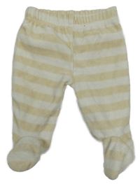 Béžovo-bílé pruhované sametové polodupky C&A