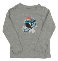 Šedá mikina s tučňákem Lupilu