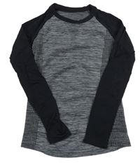Šedo-černé melírované spodní funkční triko 