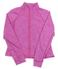 Neonově růžová melírovaná sportovní propínací mikina Shein