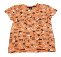 Lososové tričko s nápisy a obrázky Kiki&Koko