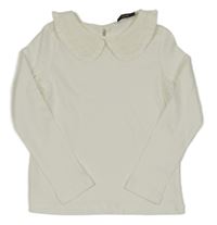 Bílé triko s madeirovým límečkem George