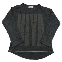 Tmavošedé-melírované triko se třpytivým nápisem Next