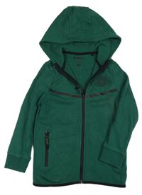 Tmavozeleno-černá propínací mikina s kapucí F&F