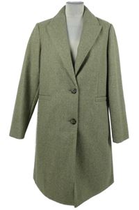 Dámský olivovošedý flaušový dlouhý kabát Primark