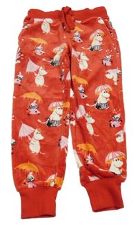 Červené sametové tepláky s Moomin Martinex