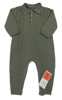 Nové - Khaki pletený overal George 