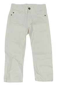 Bílé plátěné kalhoty H&M