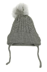 Šedá čepice s 3D vzorem a bambulí Primark