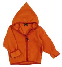 Oranžovo-červená fleecová funkční propínací mikina s kapucí Jako-o 