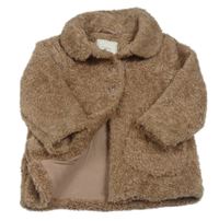 Starorůžový huňatý podšitý kabát Next