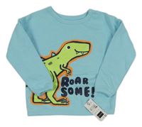 Nové - Světlemodrá mikina s dinosaurem St. Bernard