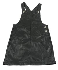 Černé koženkové laclové šaty Peacocks