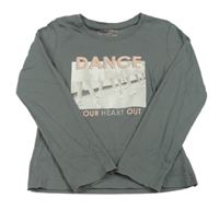 Šedé triko s baletkami a nápisem Primark