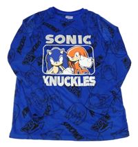 Safírové plyšové pyžamové triko se Sonicem 