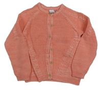 Lososový melírovaný propínací svetr Miniclub