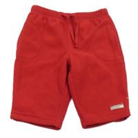 Červené fleecové kalhoty s nášivkou 