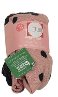 Nové - 2x třpytivé punčocháče - růžové + černé 