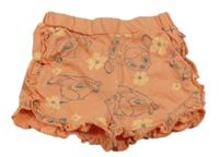 Korálové bavlněné kraťasy s Bambim Disney