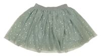 Zelenkavošedá puntíkatá tylová sukně H&M