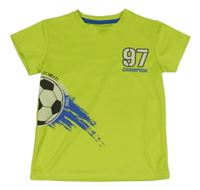 Neonově zelené sportovní tričko s číslem a míčem Ergeenomixx