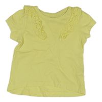 Žluté tričko s madeirovými volány Primark