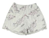 Bílé pyžamové kraťasy s lenochody SHEIN