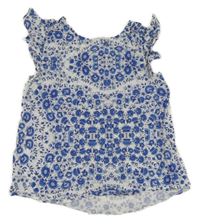 Bílo-modrá květovaná halenka Zara 