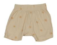 Béžové žebrované baggy kraťasy se sluníčky H&M