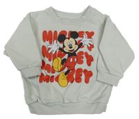 Šedá mikina s Mickeym a nápisy Disney