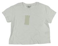 Bílé crop tričiko s kapsičkou E-Vie