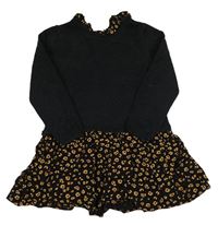 Černé pleteno/lehké šaty se vzorem H&M