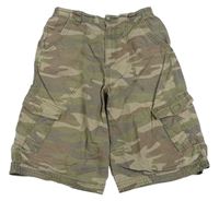 Béžovo-khaki army plátěné cargo kraťasy George 