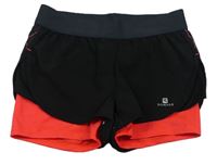 Černo-neonově růžové sportovní kraťasy Domyos