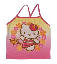 Růžovo-žlutý plavkový top s Kitty Sanrio