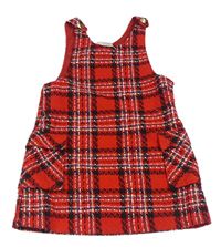 Červeno-barevné kostkované vlněné šaty Matalan