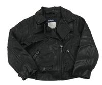 Černý koženkový jarní křivák Kiabi